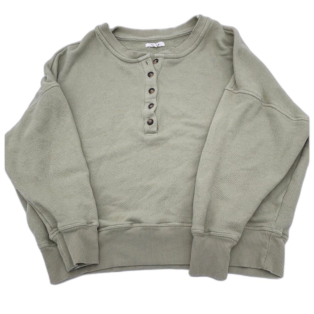 Women's Maurices Henley Sweatshirt Pullover Crop, Size M